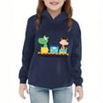 thumbnail image 2 of fnnxnal Toddler Kids Hoodie 4T Navy - Dinosaur Giraffe Train Cartoon Graphic, Durable Machine Washable Fade Resistant, Soft Sweatshirt for 2-8 Years, 2 of 5