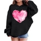 thumbnail image 1 of Sudadera con capucha y estampado de corazón de San Valentín, sudadera de manga larga para niños y niñas, chaqueta para niñas de talla mediana y grande., 1 of 7