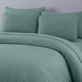thumbnail image 3 of Chezmoi Collection Liam 7-Piece Spa Blue Bed in a Bag King Comforter Set with Sheets Medallion Embossed Bedding Set, 3 of 9