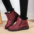 thumbnail image 6 of Xiaoxatg Women's Boots Fashion Zipper Winter Comfortable Flat Keep Warm Footwear for Couples 7 Red, 6 of 9