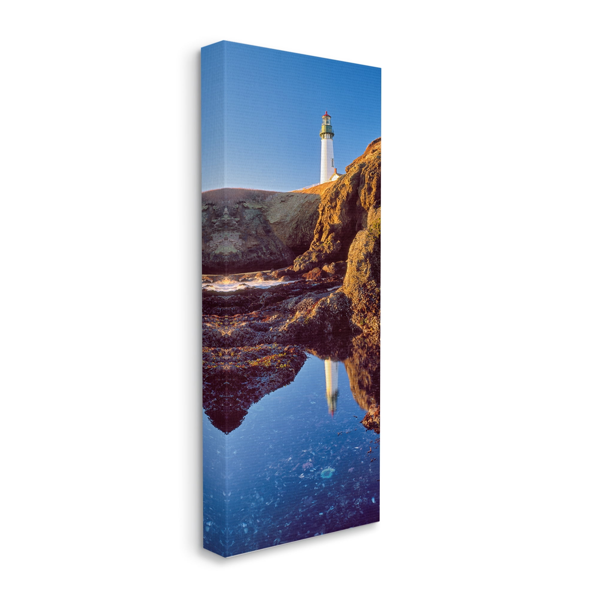 Stupell Industries Lighthouse Water Reflection Nature Photography Gallery Wrapped Canvas Print Wall Art, 17 x 40