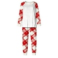 thumbnail image 3 of Posijego Womens Christmas Pajama Sets Plaid Printed Long Sleeve Tops Jogger Pants Lounge Sets Pjs Loungewear, 3 of 5