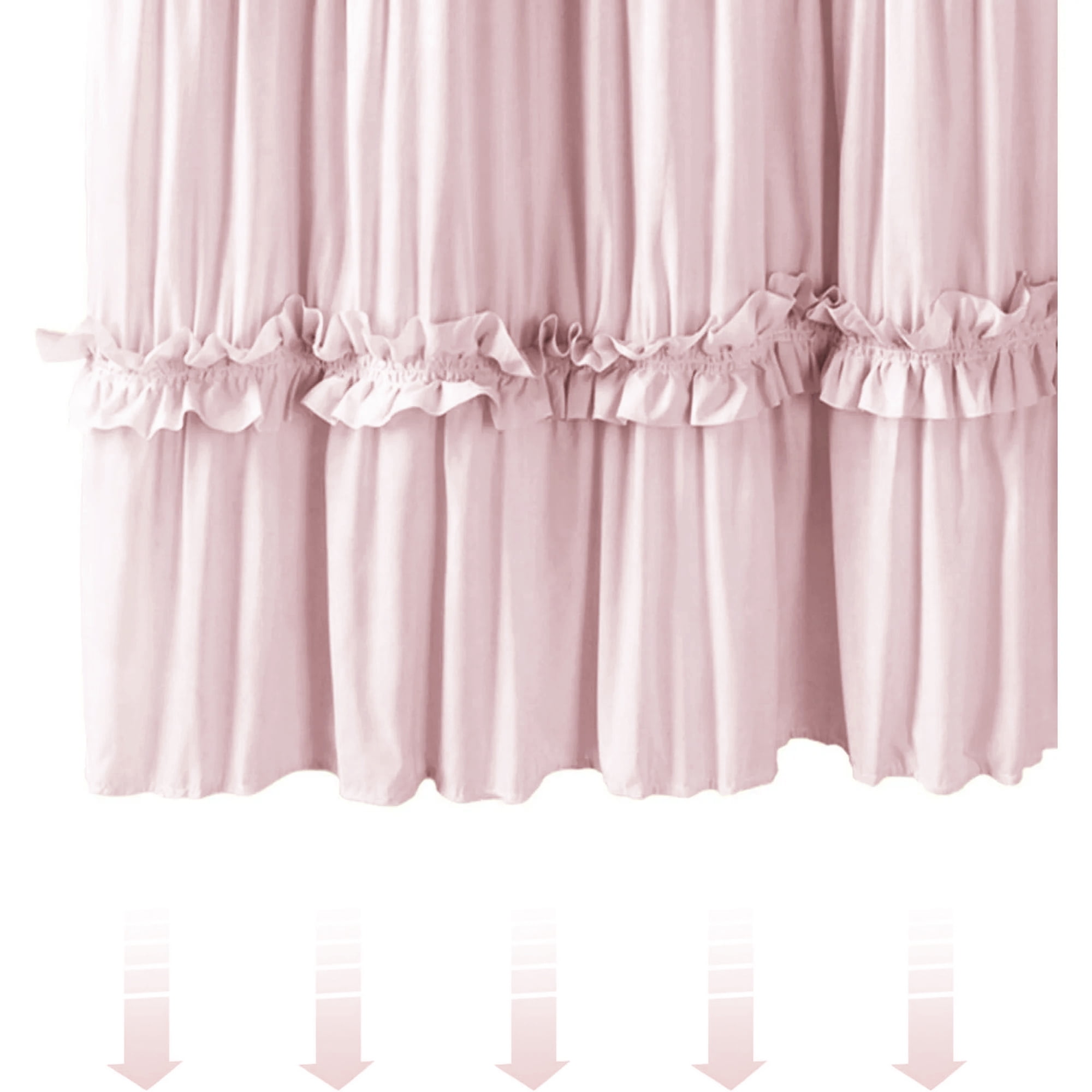 Psoiuetr Ruffle Vintage Shower Curtain Boho Farmhouse Shower Curtain for Bathroom Blush 72" L x 72" W