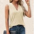 thumbnail image 5 of Tank Tops for Women Tbopshirt Summer Tops for Women,Plus Size T Shirts,Women's Sleeveless Solid Color Basics Crewneck Casual Top Pullover T-shirt,Short Sleeve Blouses, 5 of 9