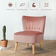 thumbnail image 6 of Gymax 2PCS Accent Chair Armless Leisure Chair Single Sofa w/ Wood Legs Pink, 6 of 10