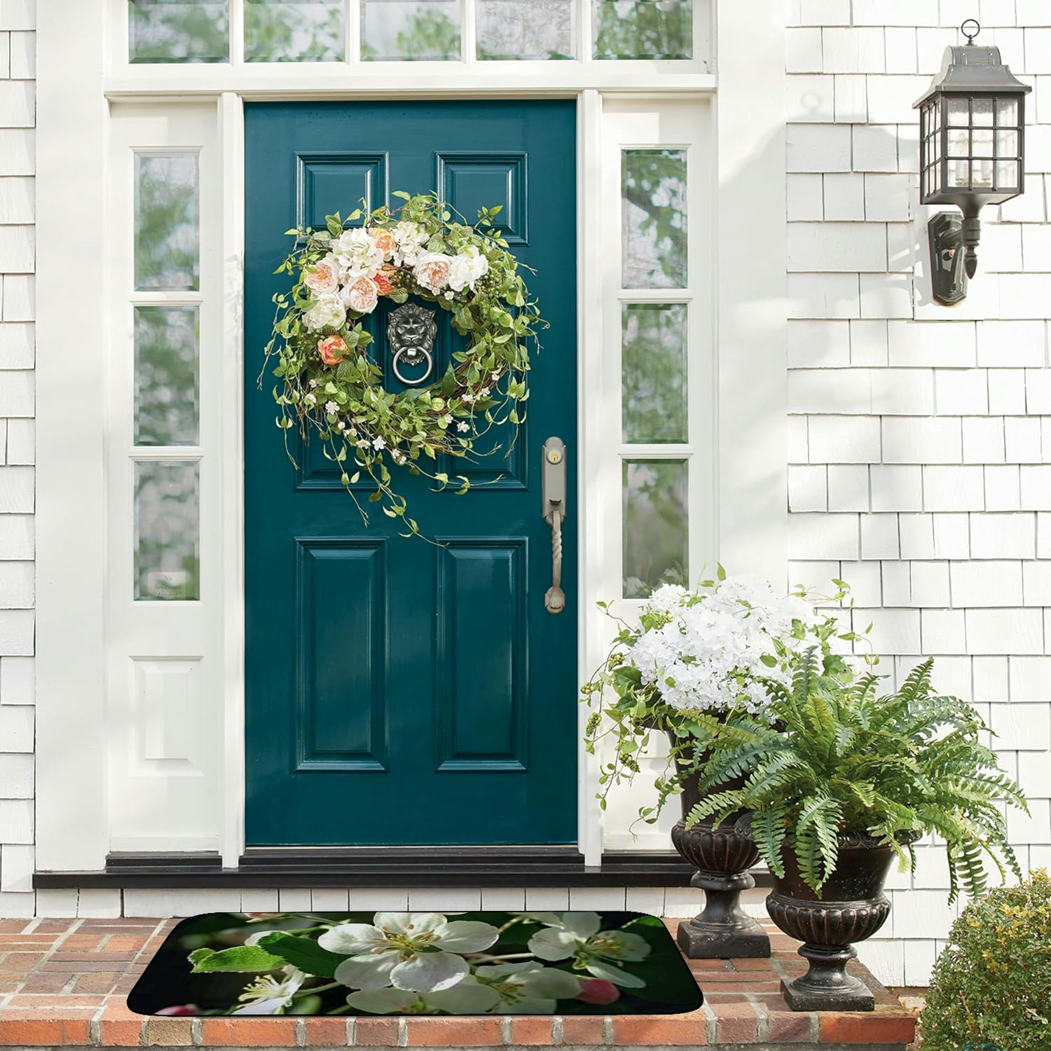 Qinduosi Decorative Door Mat, Door Mat with Non-Slip Rubber Backing, Easy Cleaning, Traps Dirt, for Entry, Patio, Garage - Apple Blossom Apple Spring Blossom Bloom 19.68*47.24 in