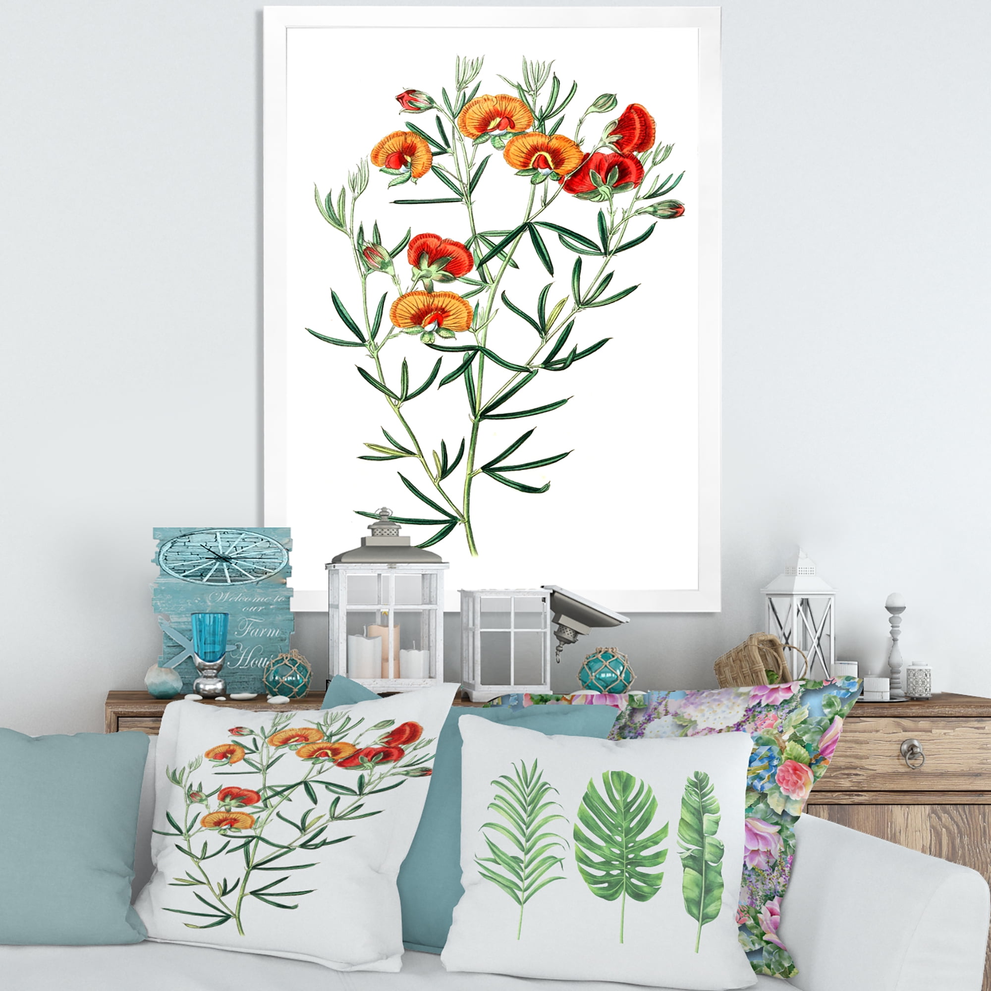Designart 'Ancient American Flora VIII' Traditional Framed Art Print