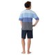 thumbnail image 5 of hajo Pijama corto para hombre - confort climático, pijama, bermudas, cuello en V, mezcla de algodón Azul/Gris 2XL (XX-Large), 5 of 5
