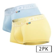 Private Structure EPUT4386 Pride 2PK Mid Waist Trunks Color Yellow-Blue Size S