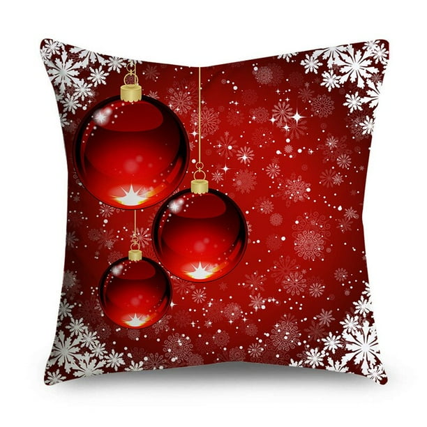 Fundas de almohada de Navidad para sofá, decoración del hogar, corona de Adviento, adorno de bolas, regalos de Navidad, 40/45/50cm