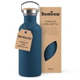 thumbnail image 1 of Botella de Agua Bambaw 1L Acero Inoxidable Sin Aislar Azul, 1 of 8