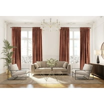 3S Brother's Burnt Orange Extra Long Shiny Velvet Curtains Luxury Colors Light Blocking Hang Back Tab & Rod Pocket 1 Panel Curtain 5-30 Ft Home Décor Custom Made Drapes -Made in Turkey(100"W X 264"L)