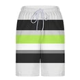 thumbnail image 7 of UVEASISHA Men's Swim Trunks with Compression Liner Color Block Stripe 2-In-1 Board Shorts Elastic Drawstring Quick Dry Shorts for Trendy Summer Streetwear Gray XXL, 7 of 7