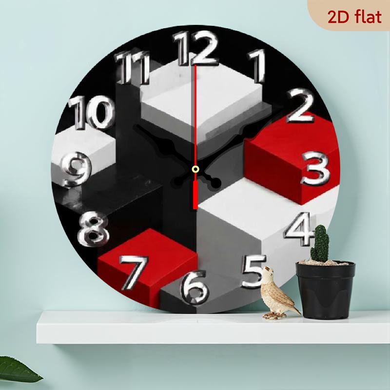 10 Inch Decorative Wooden Wall Clock, Silent Quartz Movement Round Clock, Minimalist Style for Home and Office Decor, Battery Powered (Battery Not Included)