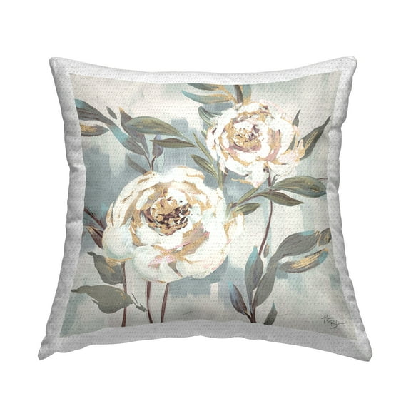 Stupell Industries Two Country Blossoms Design by Nina Blue Outdoor Printed Pillow