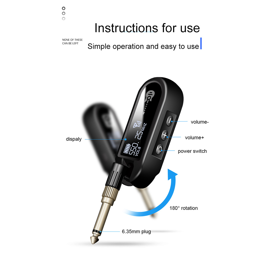 Wireless audio transceiver,And 3.5mm And 20hz-20khz 6.35mm And 3.5mm Adjustable 6.35mm And Play Real-time Set Uhf Adjustable Uhf Adjustable Rusuo Hxber Receiver Buzhi