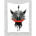 thumbnail image 1 of Rock Music Tapestry, Guitar Wings Leaf Pattern Ribbon Color Dripping Electronic Instrument Design, Wall Hanging for Bedroom Living Room Dorm Decor, 40W X 60L Inches, Scarlet Black, by Ambesonne, 1 of 2