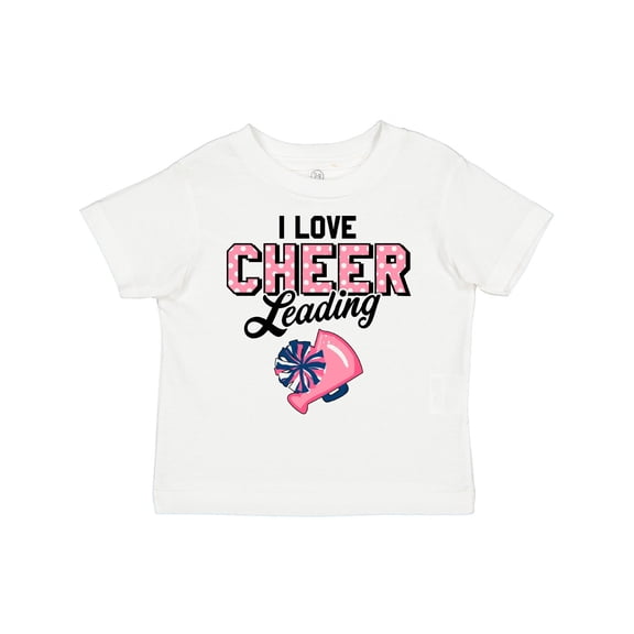 Inktastic I Love Cheerleading with Pom Poms and Megaphone Girls Toddler T-Shirt