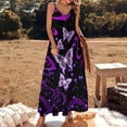 thumbnail image 3 of Glowing Butterfly Purple Background Sleeveless Dress Loose Women's Dress Dresses Luxury Evening Dresses, 3 of 9