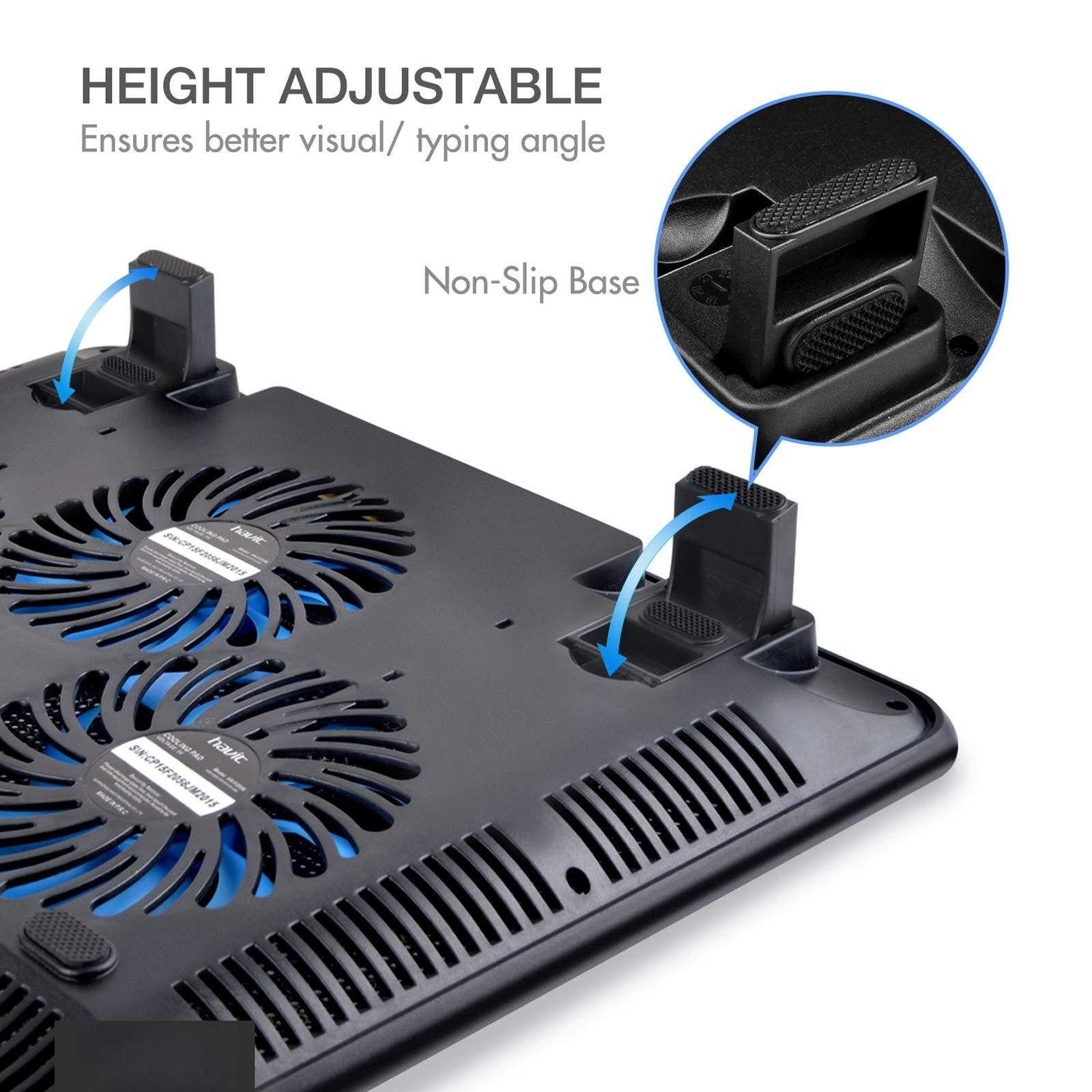 Hv-f2056 15.6-17 Inch Laptop Cooler Pad - Slim Portable Usb (3 Fans) (blue)