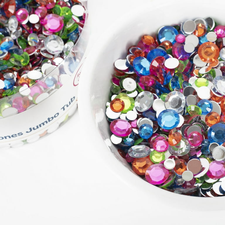 Hello Hobby Flat Back Rhinestones, Loose Gemstones in Assorted Shapes and  Colors, 0.7 oz.