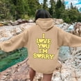 thumbnail image 2 of Shadoumai I Love You I'M Sorry Hoodies Sweatshirt For Women Letter Print Long Sleeve Teens Oversize Casual Fall Sweatshirt Clothes, 2 of 7