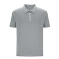 thumbnail image 3 of WAVSUF Men Lapel polo Shirt Soft Pique Polos for Mens Fashionable T-Shirt Gray Size L, 3 of 5