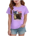thumbnail image 2 of mgoYE 250th Anniversary USA Shirt Long Sleeve USA 250th Birthday Celebration Top, Girls Boys’s 4th of July Patriotic Short Sleeve Shirt(Purple,3-4 Years), 2 of 4