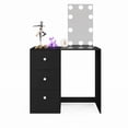 thumbnail image 3 of Ember Interiors Vanity Desk for Kids with Mirror, Lights, Crystal Knobs, Black, 3 of 8