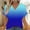 Blue, variant on Summer Casual Tops,Plus Size T-shirt Blouse for Womens, Women's Lock Solid Color V-neck Fashionable Loose And Comfortable Short Sleeved T-shirt Top