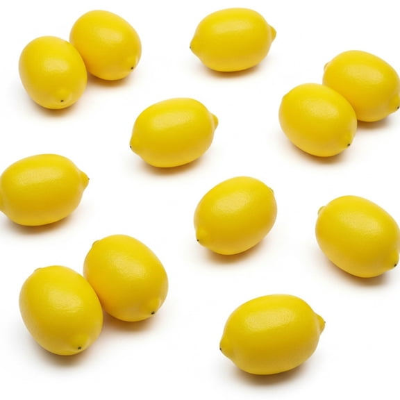 Artificial Lemons Plastics Lemons Yellow for Home Kitchen Photography Prop Decoration ( 3.7×2.5in 12pcs)