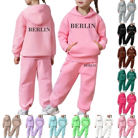 KKBOTIVE Sweatsuit 2 Piece for Kids Boys Girls Fall Clothes Christian Hoodies Long Sleeve Pullovers and Jogging Sweatpants Z11 Black 10-11 Years