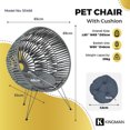 thumbnail image 3 of Kingman Chaise pour Animaux Artisanale avec Coussin - Gris, 3 of 8