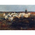 thumbnail image 2 of Demeter Koko 14x11 Black Ornate Wood Framed Double Matted Museum Art Print Titled: Ganseherde in the Pasture (1919), 2 of 5