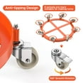 thumbnail image 5 of 55 Gallon Drum and Barrel Dolly, 2000 LBS Capacity Dolly with 8 Caster Wheels, Trash Can Dolly Non-Tipping Hand, Orange Steel Frame Dolly, 5 of 7