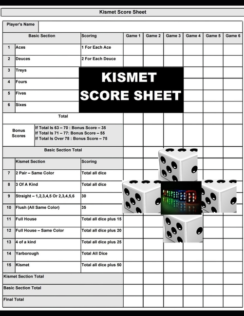Kismet Score Sheets Kismet Score Pad Makes It Easy To Score Your Game Size 8 5 X 11 Inch 120 Kismet Score Sheets Kismet Score Pad Makes It Easy To Score Your Game Size 8 5 X 11 Inch 120