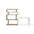 thumbnail image 4 of Nazir Wooden Desk White/Natural 92.5L x 23.6W x 65H Reversible Space Design, 4 of 11