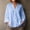 Light Blue, variant on Molidfa Women's V-Neck 3/4 Sleeve Solid Button-Front Casual Shirt