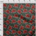 thumbnail image 2 of oneOone Georgette Viscose Fabric Leaves & Floral Artistic Sashiko Print Decor Fabric Printed BTY 42 Inch Wide, 2 of 4