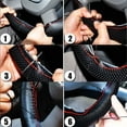 thumbnail image 6 of Hand Sewing Steering Wheel Cover Microfiber Leather Sweat-absorbent Breathable Car Steering Wheel Cover, 6 of 8