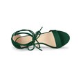 thumbnail image 4 of BLISSFUL STEP Women's Open Toe Kitten Heel Lace Up Sandals, 4 of 8