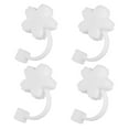thumbnail image 4 of HOOWIFFY 4-Pack White Silicone Straw Covers Splash-Proof Caps for Outdoor Drinks and Party Gatherings, 4 of 8