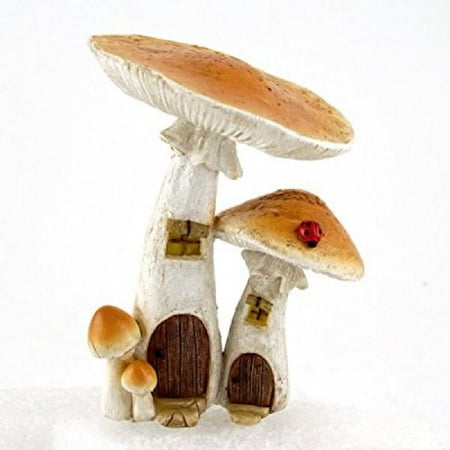 Fairy Mushroom Top Collection 4373 Miniature Fairy Garden & Terrarium Cute Mushroom Houses Decor with Pick, Small ()