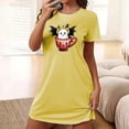 thumbnail image 2 of Tnhcen Robe de Nuit pour Femmes Saison Effrayante Grande Taille Imprimé Dessin Animé Manches Courtes Col Rond Polyester Spandex Doux P-2TG pour des Nuits d'Halloween Douillettes, 2 of 5