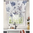 thumbnail image 3 of Vintage Coastal Tie Up Curtains for Kitchen Bathroom Bedroom Windows 45 Inch Length, Nautical Summer Beach Sea Turtle Starfish Balloon Drape Curtains Shade Rod Pocket Drapery Curtain Panel, 42"x54", 3 of 7