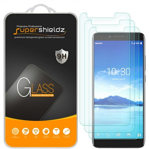 [3-Pack] Supershieldz for Alcatel 7 Tempered Glass Screen Protector, Anti-Scratch, Anti-Fingerprint, Bubble Free