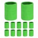 thumbnail image 1 of Uxcell 12PCS Bandas de sudor deportivas, muñequeras de algodón absorbentes de sudor para entrenamiento/baloncesto/correr [Verde Fruta, 10cmW], 1 of 7