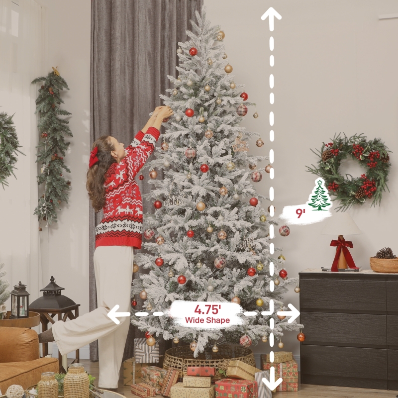 Alvantor Christmas Tree Frosted Spruce with 2514 Tips & Metal Stand 57.1"x57.1"x108" 9ft Green