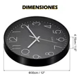 thumbnail image 2 of Reloj de pared grande modernos antiguo pared pilas decorativo 3d cocina elegante sala cuarto numeros en blanco color de la estructura negro reloj moda decoracion de interiores minimalista comerliv 1pz, 2 of 4