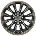 thumbnail image 2 of 22x9.5 Wheels & Tires Fits GM Trucks - 6 Lug Deep Dish Silverado Style Satin Black with Machined Face with Chrome Inserts with Bridgestone Tires, 2 of 5